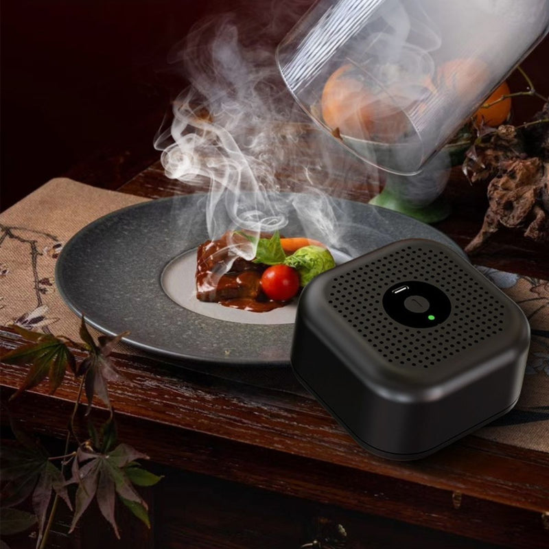 Infusor de humo Eléctrico para Bebidas cockteles. Máquina de Ahumado para Alimento. Ahumador portátil. Color Negro.
