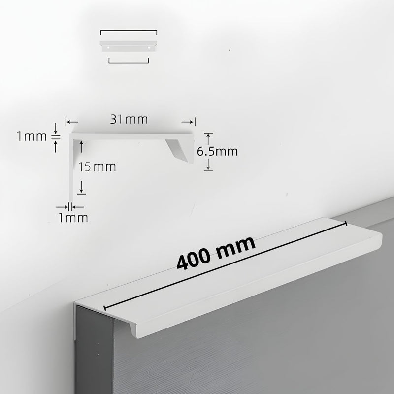 Tirador Jaladera Para Modulares de Cocinas y Closet. Color Blanco. Instalación con Tornillo Oculto. Haladera 40cm.