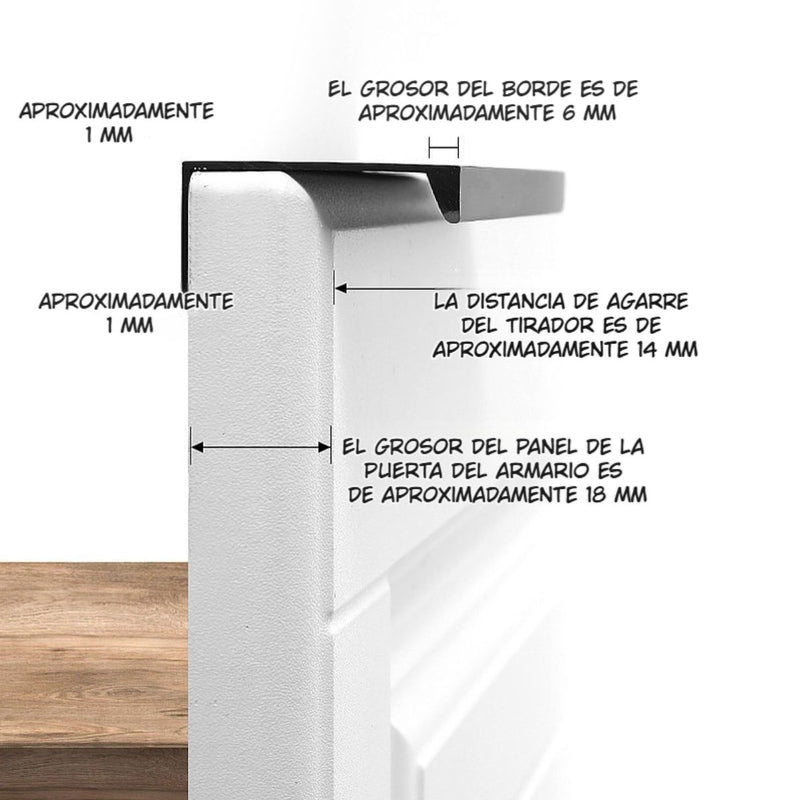 Tirador Jaladera Para Modulares de Cocinas y Closet. Color Blanco. Instalación con Tornillo Oculto. Haladera 40cm.