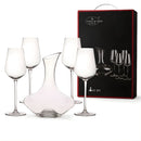 Copas de Cristal con Decantador. Set Completo de Vino con 4 copas de 450 ml y un Decantador 2100 ml.