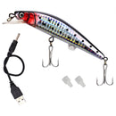 Señuelo de  Cebo Pesca Electrónico USB con Luz LED y Vibración Automática. Carnada con anzuelo. Color Shell 19 g.