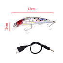 Señuelo de  Cebo Pesca Electrónico USB con Luz LED y Vibración Automática. Carnada con anzuelo. Color Shell 19 g.