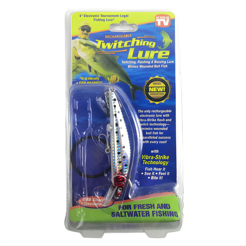 Señuelo de  Cebo Pesca Electrónico USB con Luz LED y Vibración Automática. Carnada con anzuelo. Color Shell 19 g.