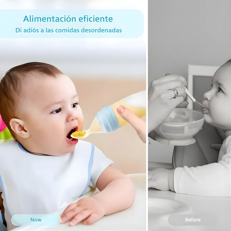 Cuchara Dosificadora para Bebé (90ml). Biberón con Cuchara integrada. Uso desde 0+ Meses. Color azul.