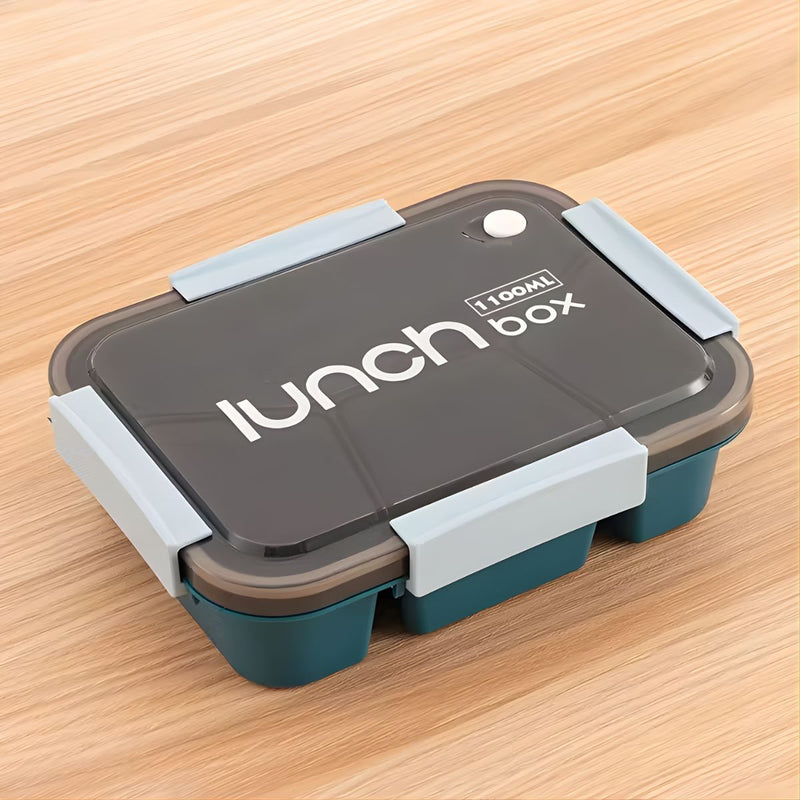 Lonchera Lunch Box 1100ml con Compartimentos. Recipiente Hermético para Comida. Lonchera rectangular. Vasija color azul.