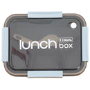 Lonchera Lunch Box 1100ml con Compartimentos. Recipiente Hermético para Comida. Lonchera rectangular. Vasija color azul.