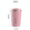 Vaso café Térmico Inteligente Con Indicador De Temperatura. (380ML) Botella Con Pantalla Digital Y Doble Aislamiento. Termo Color rosado.