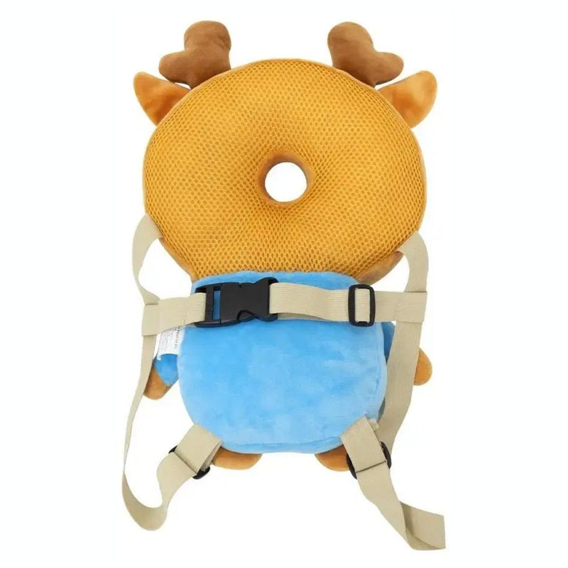 Protector de cabeza para bebé. Cojín anticaídas acolchado con diseño de alce. Protección para gateo y primeros pasos.