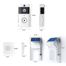 Timbre Inteligente con Cámara WiFi y Panel Solar. Video Portero Inalámbrico con Visión Nocturna, Audio Bidireccional y Monitoreo con app. Incluye covertor anti lluvia exteriores