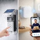 Timbre Inteligente con Cámara WiFi y Panel Solar. Video Portero Inalámbrico con Visión Nocturna, Audio Bidireccional y Monitoreo con app. Incluye covertor anti lluvia exteriores