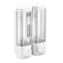Dispensador de Jabón líquido 600 ml.  Doble Dosificador de shampoo o gel para Pared de Baño o Ducha. Color Blanco.