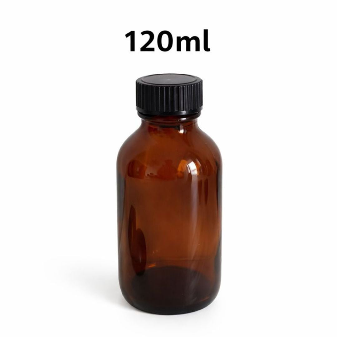 Botella De Vidrio Ámbar 120ml. Frasco Ideal Para Aceites Y Sueros (Unidad).