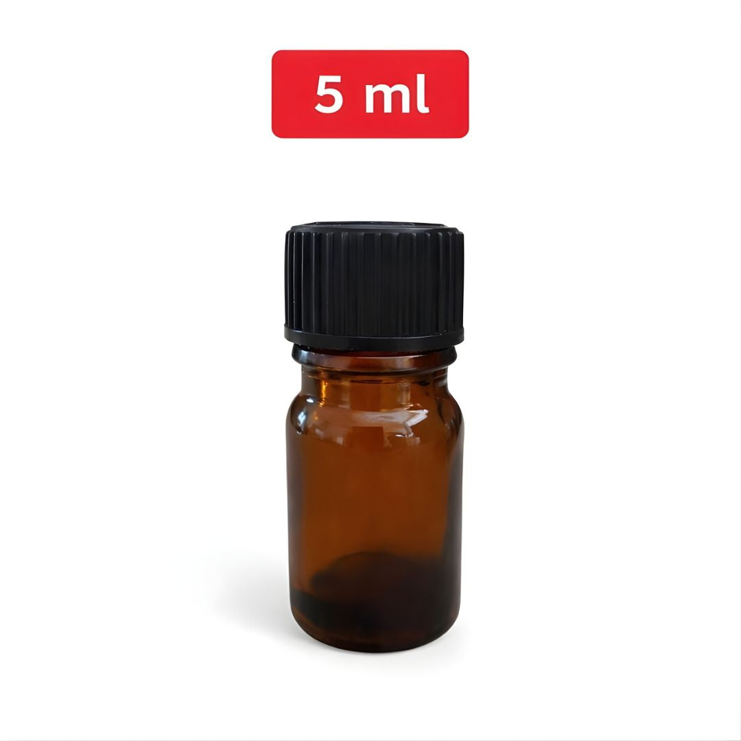 Botella De Vidrio Ámbar 5ml. Frasco Ideal Para Aceites Y Sueros (Unidad).
