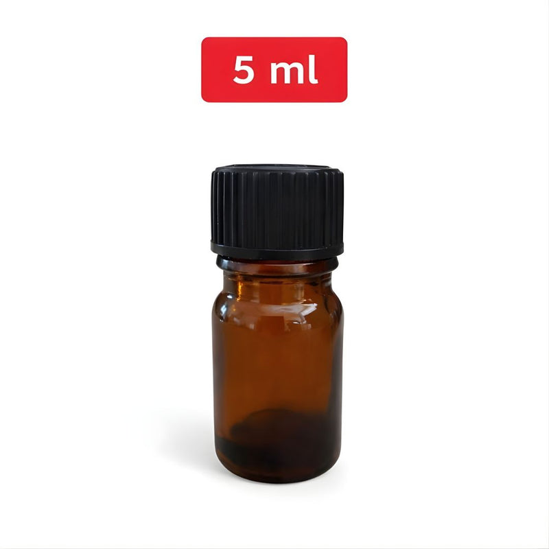 Botella De Vidrio Ámbar 5ml. Frasco Ideal Para Aceites Y Sueros (Unidad).