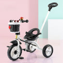 Triciclo Infantil de Empuje con Asiento Ajustable y Barra de Dirección. Bicicleta para Bebés de 1 a 5 Años con Pedales Antideslizantes. Color Blanco.