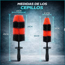 Cepillo de Limpieza para Llantas y Rines de Auto, Cerdas PU Resistentes, Mango Antideslizante. Limpieza Profunda detailing Neumáticos y Motor