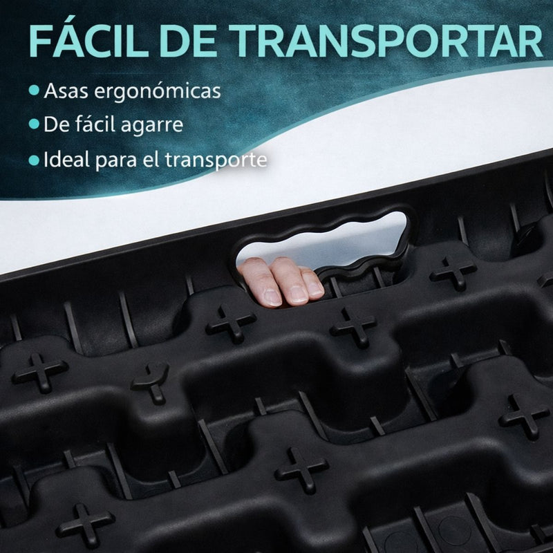 Rampas de Extracción para Vehículos 4x4. Planchas de Rescate para Arena y Barro de Nylon Reforzado Alta Resistencia hasta 10 Ton (Colores variados al azar)