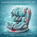 Silla de Auto para Bebé y Niño ISOFIX 360° Giratoria Reclinable 0 a 7 Años con Protección Lateral SPS. Asiento De Seguridad Para Niños.Color Verde.