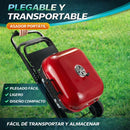 Parrillera BBQ Portátil de Carbón 18” con 53cm x 49cm x 23cm Tapa y Ruedas. Asador Plegable para Camping, Jardín y Exterior