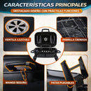Parrillera de Carbón Portátil Plegable. Asador BBQ con Tapa y Ventilación Ajustable De Acero Pintado Negro (59x39x36cm)