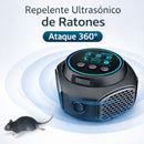 Repelente Ultrasónico para Ratas y Ratones 360°. Control de Plagas Electrónico Interior 300 m² color negro cargador USB C