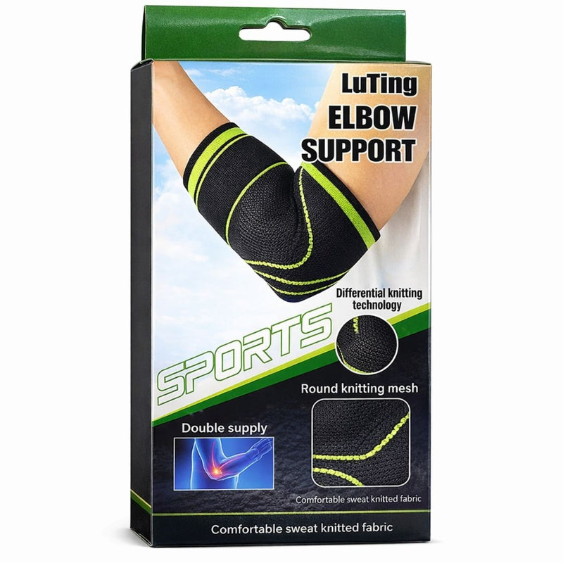 Codera Elástica con Velcro para Entrenamiento, Lesiones y Uso Diario. Soporte de Codo Deportivo con Compresión Ajustable.