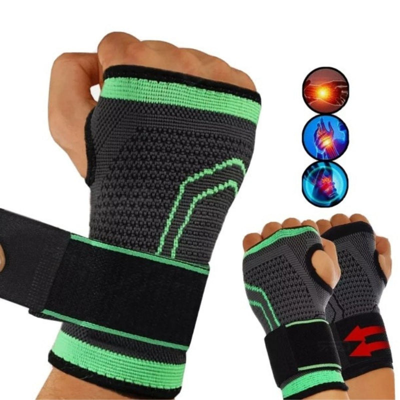 Muñequera Elástica con Venda Ajustable.  Soporte de Muñeca con Compresión Deportiva para Dolor, Lesiones y Entrenamiento