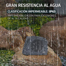 Bocina Bluetooth estilo Piedra con Control Remoto (IP65). Altavoz con Panel solar para Exteriores(26.5×18×19.5cm). Color Gris.