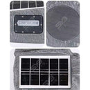 Bocina Bluetooth estilo Piedra con Control Remoto (IP65). Altavoz con Panel solar para Exteriores(26.5×18×19.5cm). Color Gris.
