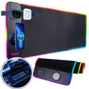 Mouse Pad Gamer RGB XL con Carga Inalámbrica 20w 3 en 1 (800 x 300 mm). Alfombrilla Gaming con Iluminación Multicolor y Base Antideslizante.