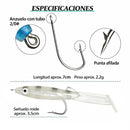 Señuelo De Pesca con Antienganche de Punta Invertida. Carnadas Con Anzuelo Blando 70mm 2.2G. Cebo.