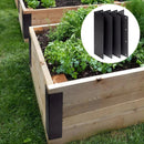 Soportes de Esquina de Acero. Conectores Metálicos Reforzados para Camas de Cultivo y Huertos. Acabado Negro 11x3”.