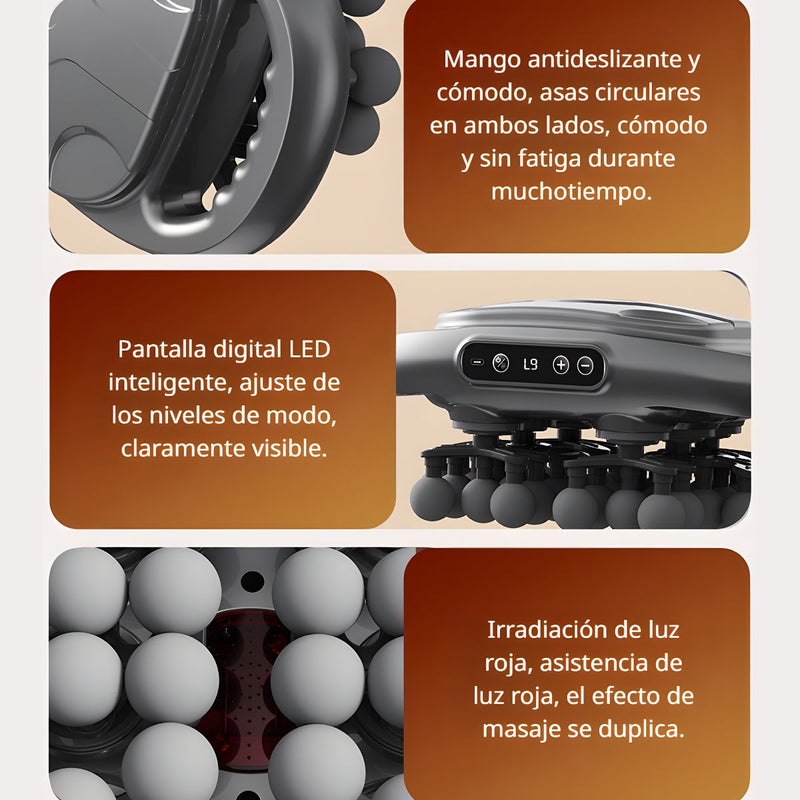 Masajeador Portátil Con 9 Modos y 9 Niveles. Pistola De Masaje Inalámbrica Con 42 Puntos De Masaje. Batería Recargable 1200–2000mAh.