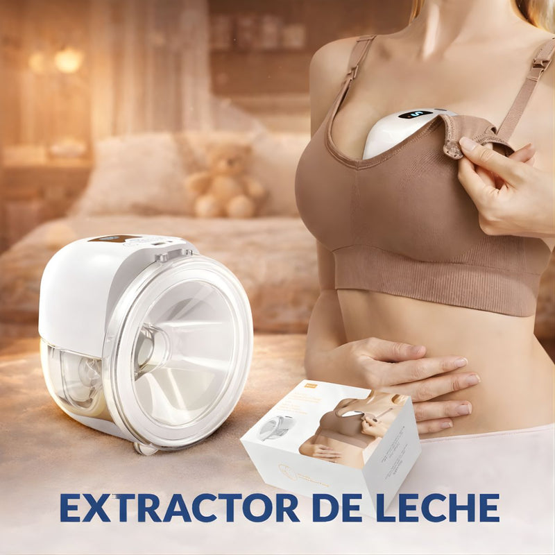Extractor de Leche Eléctrico. Sacaleche Portátil 3 Modos. Bomba de Leche Manos Libres 40–300 mmHg,  Batería 1200 mAh USB Tipo C.