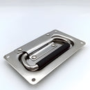 Tirador Empotrable Rectangular con Agarre de Goma. Manija Asa Plegable Industrial acero inoxidable 304 sin resorte (110mm). 609