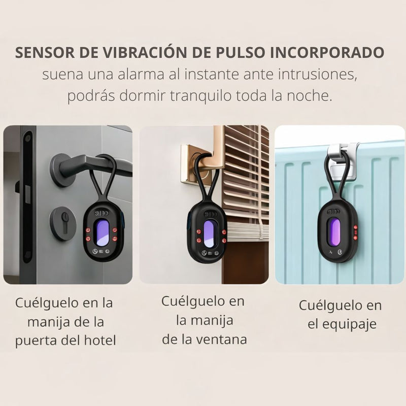 Detector de Cámaras Ocultas Infrarrojo Con Alcance de Hasta 5 Metros. Sensor Con Alarma Antirrobo y Linterna LED. Dispositivo de Protección Anti-espía.