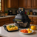 Freidora de Aire Digital 5L Con Recipientes. Air Fryer de Vidrio 110V. 2 Recipientes y 2 Tapas.