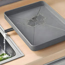 Escurridor de Platos con Bandeja de Drenaje y Porta Cubiertos de Acero Inoxidable 40.5x13x30.5 (Color Gris).