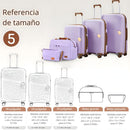 Maletas Equipaje De Viaje Con Candado De Combinación Integrado. Set de 2 Maletas Rígidas de Ruedas 360° + 2 Bolsos de Mano. (5 pzas)