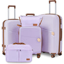 Maletas Equipaje De Viaje Con Candado De Combinación Integrado. Set de 2 Maletas Rígidas de Ruedas 360° + 2 Bolsos de Mano. (5 pzas)