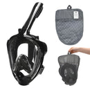 Máscara de Snorkel buceo Full Face Antifugas. Careta de Visión 180° con Ajuste Ergonómico. Incluye Bolsita de Almacenamiento. Tallas L/XL. Color Negro.