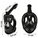 Máscara de Snorkel buceo Full Face Antifugas. Careta de Visión 180° con Ajuste Ergonómico. Incluye Bolsita de Almacenamiento. Tallas L/XL. Color Negro.