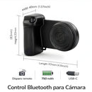 Luz LED para Celular con Control Bluetooth 750mAh. Aro de Luz Portátil Recargable USB-C con Brillo Ajustable y Conexión Magnética. Color Negro (11.7x4x8.3cm).