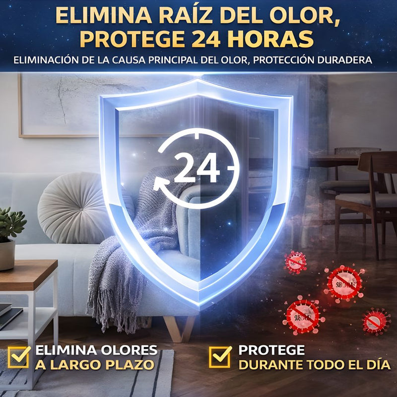 Gel Purificador de Aire CLO2 (200g). Eliminador de malos Olores. Desinfectante Ambiental para hasta 20m². Neutraliza Bacterias.