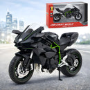 Juguete de Motocicleta Kawasaki Ninja H2R con Luz LED y Sonido. Modelo a Escala 1:12 para Colección. Color Gris (17.6x5.6x9cm).