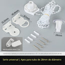 Soporte para Persianas Enrollables de 28mm con Cadena de Bolas 1.7m. Set de Repuesto para Cortinas Roller.