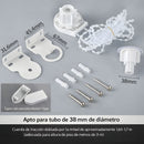 Soporte para Persianas Enrollables de 38mm con Cadena de Bolas 1.7m. Set de Repuesto para Cortinas Roller.