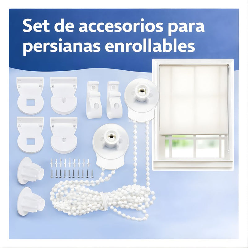 Soporte para Persianas Enrollable (2 Sets).  Repuesto Diseñado para Cortinas Roller de 25mm. (10 pcs pack)