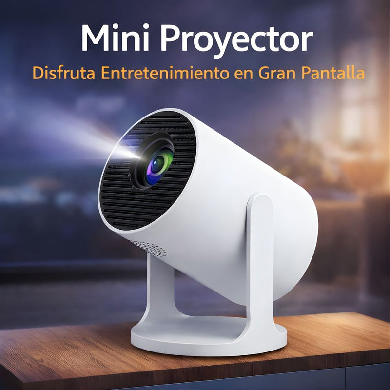 Proyector Portátil Android 13 con Bluetooth. Resolución 4K. Pantalla de 15 a 80 Pulgadas. HY300Pro+S2