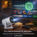 Proyector Portátil Android 13 con Bluetooth. Resolución 4K. Pantalla de 15 a 80 Pulgadas. HY300Pro+S2